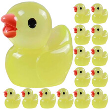 400Stk Gelbe -Entenfiguren Resin Leuchtend Für Garten