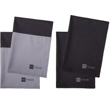HEYNNA Lot de 4 Chiffons en Coton Élégants 2x Gris 2x Noirs