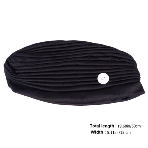 6Pièces Bonnet Élastique Noir Respirant Avec Pour Sport Spa 2