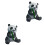2Pièces 3D Panda En Papier Décoratif Pour 3