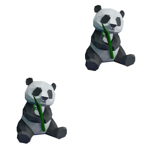 2Pièces 3D Panda En Papier Décoratif Pour 2