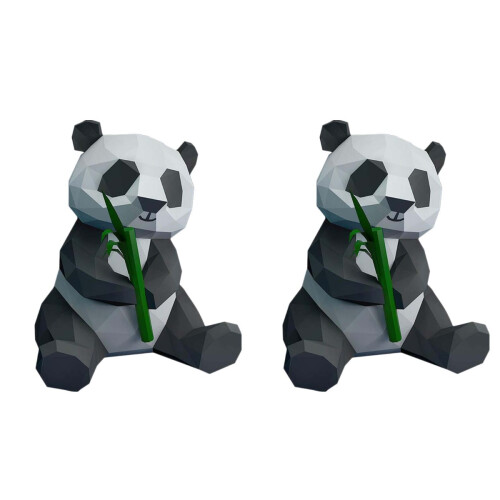 2Pièces 3D Panda En Papier Décoratif Pour 1