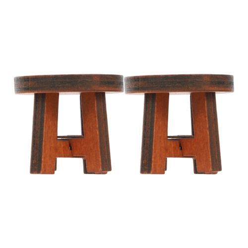 4Pièces Chaises Miniatures En Bois Café Pour