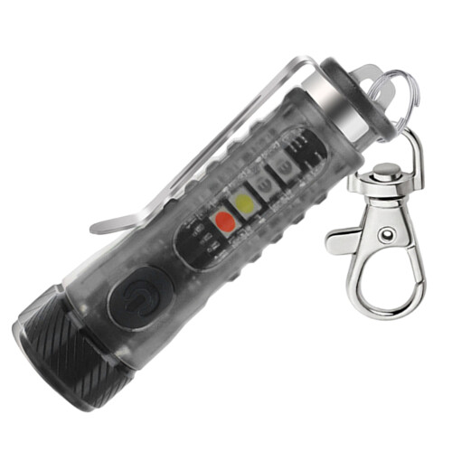 2Pcs Compact Black Keychain LED Torch Light for Camping and Emergency