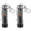 2Pcs Compact Black Keychain LED Torch Light for Camping and Emergency 2
