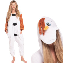 Piżama Damska Kombinezon Kigurumi Kostium Onesie Bałwan Olaf 145-155 cm S