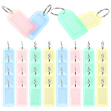 80Pcs Assorted Color Luggage Tags with Key Rings for DIY Labeling