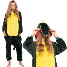 Piżama Damska Kombinezon Kigurumi Onesie Dinozaur Zielony 145-155 cm S