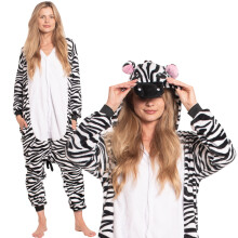 Piżama Damska Kombinezon Kigurumi Onesie Zebra Biało Czarna 145-155 S