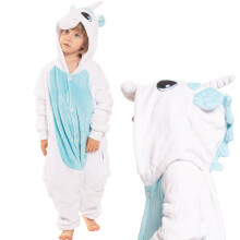 Pyjama Pour Enfants Kigurumi Onesie Licorne Bleu 125-135 cm