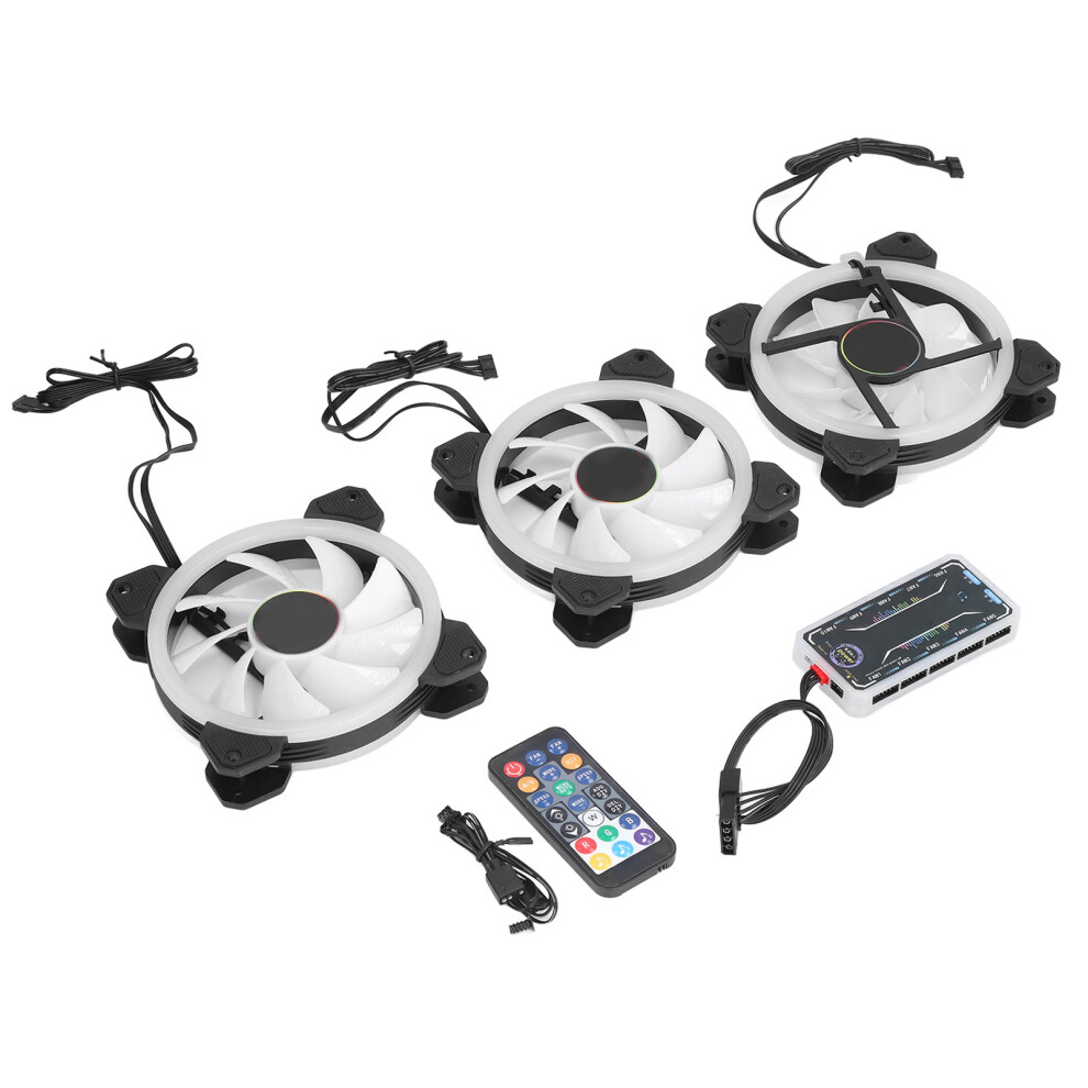 3Pcs 120Mm Rgb Pc Case Fans, Quiet, Multi-Mode Shockproof Light 8741356954457