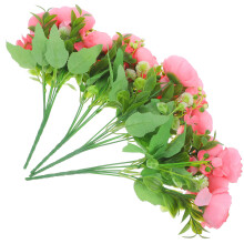 12Stk Kunstblumen Pfingstrose Pink Seidenimitat Für Geschenk &