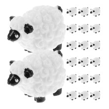 60Stk Mini Weiß Schaf Resin Figuren Kleine Tier Garten