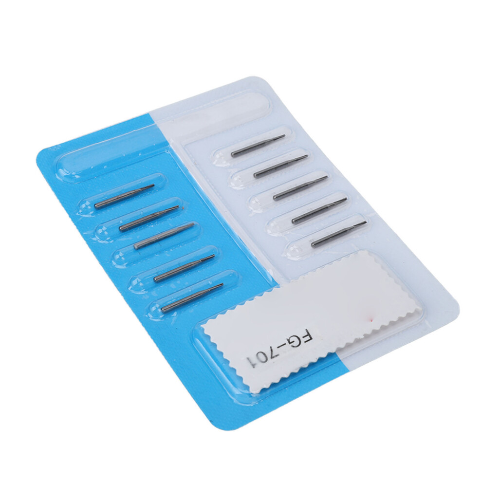 10Pcs Tungsten Steel Dental Bur Replacement Bits For High Speed Handpiece 701 8771356955376