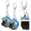 4St Motorhelm Sleutelhanger Sleutel Accessoire Met Ring Multi 11