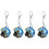 4St Motorhelm Sleutelhanger Sleutel Accessoire Met Ring Multi 4