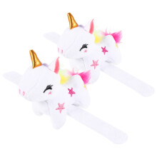 2Pièces Bracelets Slap Peluche Licorne Confortables Portables