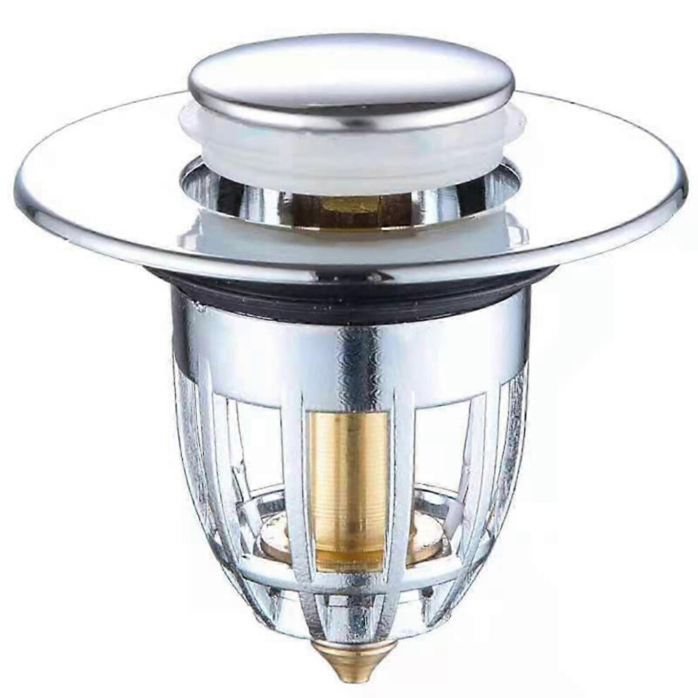 Kikidex (As Show, One Size) Universal Bathroom Sink Plug Stopper Wash Basin Core Bounce Up Drain Filters
