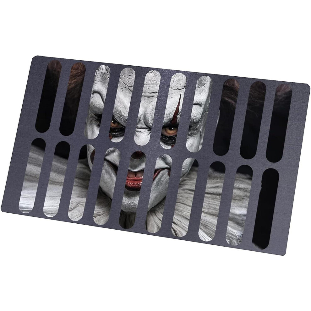 Kikidex (As Show, One Size) Halloween Clown Doormat, Scary Sewer Clown Doormat, 3D Stereo Vision Horror Doormat
