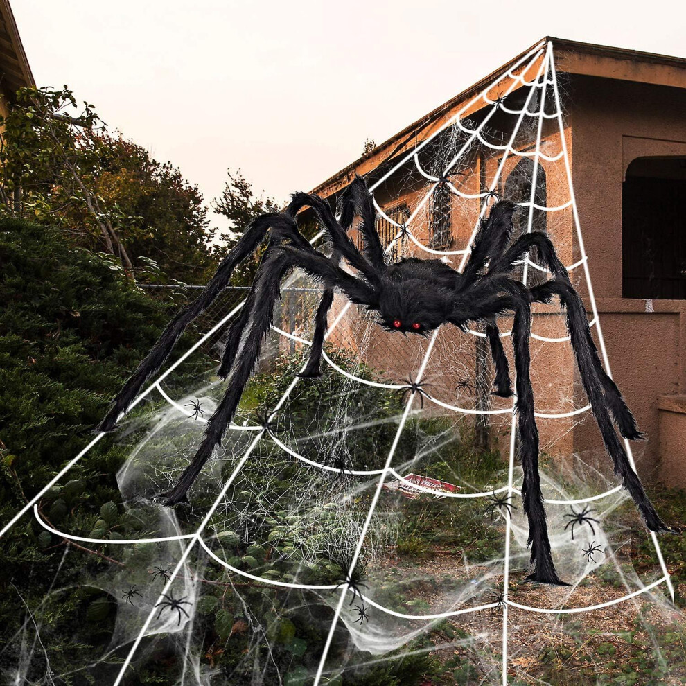 Kikidex (As Show, One Size) Halloween Decoration Outdoor Scary Giant Halloween Spider Halloween Props Indoor Decoration White/Black