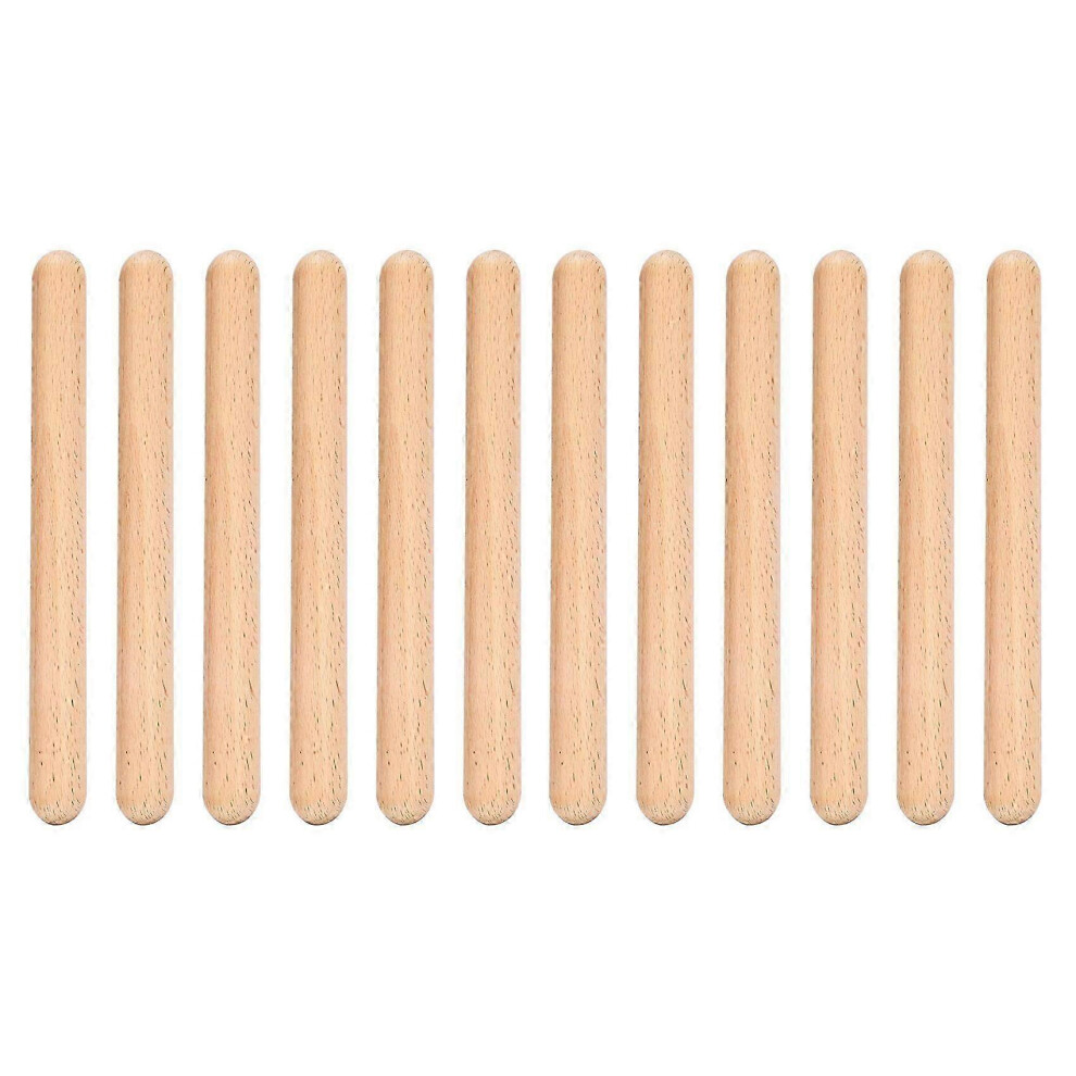Kikidex (As show, One size) 6 Pairs Wood Claves Musical Percussion Instrument Rhythm Sticks