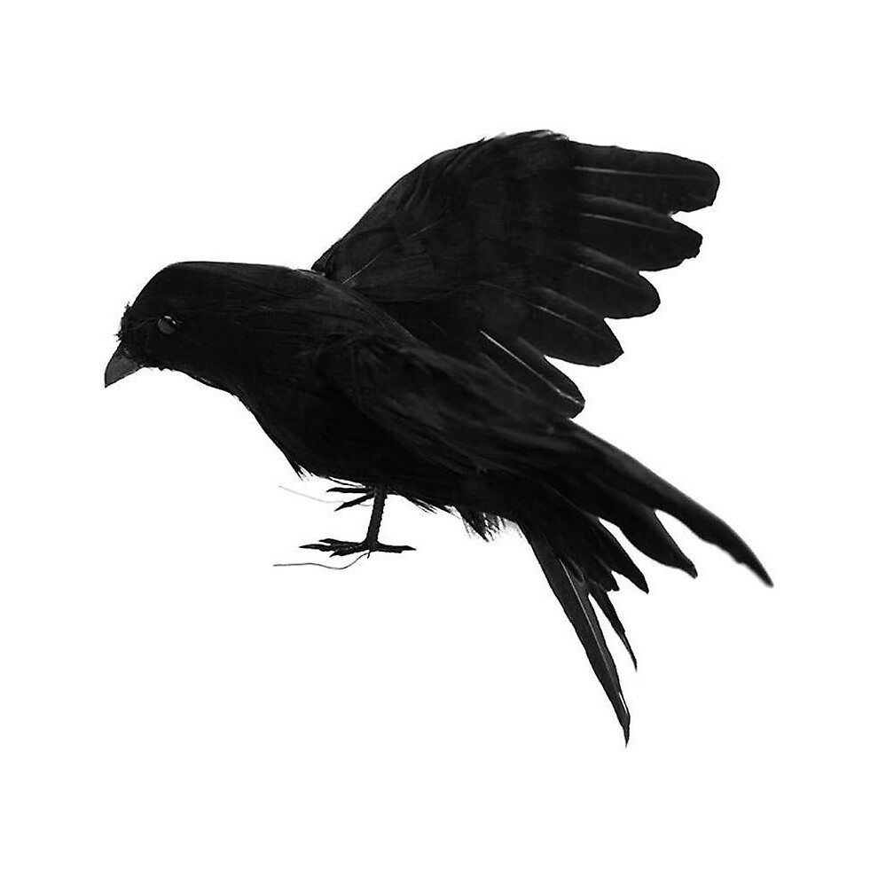 Kikidex (As Show, One Size) Realistic Looking Feathered Crows, Bird Feathered Crows, Halloween Decor, Spooky Party Decorations (Color : #3) Black