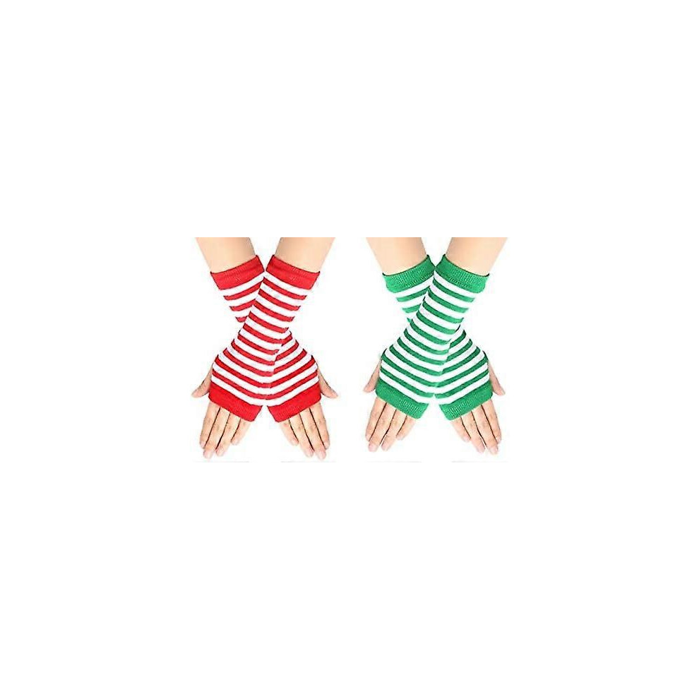 Kikidex (As Show, One Size) Kids Arm Warmers Gloves Girls Arm Gloves Striped And Rainbow