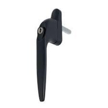 (Black) NTEK PVC Window Handles, Lockable Window Handle Inline Locking, Universal Handle UPVC Windows with Key Aluminum, Multi Spindles, for Indoor