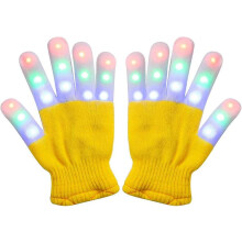 (As show, One size) Kids Light Gloves Children Finger Light Flashing LED Warm Gloves with Lights for Birthday Light Party Christmas Xmas Dan