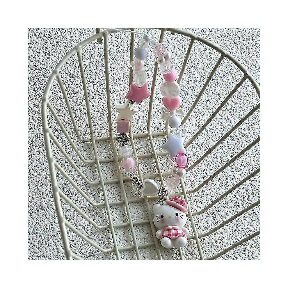 Kikidex (As Show, One Size) Korean Y2k Phone Lanyard Kawaii Heart Star Buttfly Style Phone Pendant Bear Sweet Cool Girl Phone Chain