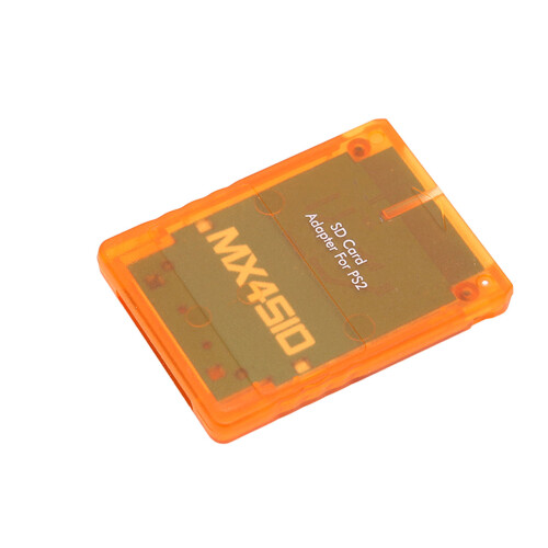Orange PS2 Memory Card Reader Adapter - Plug & Play MX4SIO