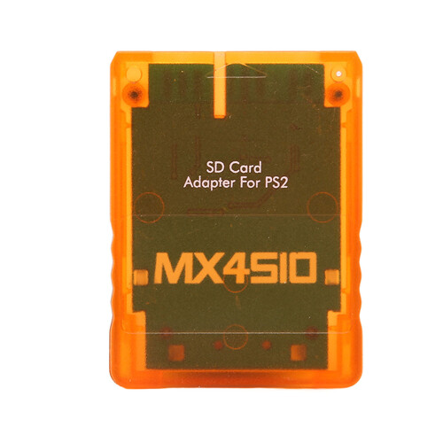 Orange PS2 Memory Card Reader Adapter - Plug & Play MX4SIO 1