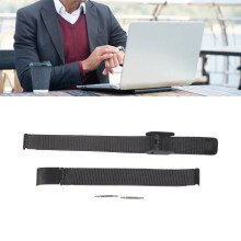 Black Mesh Woven Stainless Steel Watchband Men Women Adjustable 0.39in