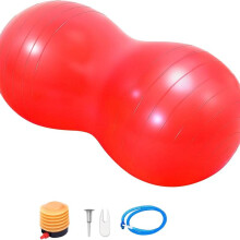 (red) Peanut Exercise Ball with Pump, 90x45cm Yoga Balance Ball, Fitness Stability Ball for Home & Training