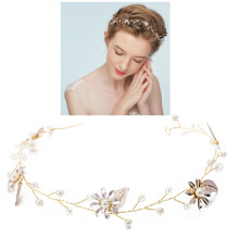 2Pcs Handmade Bridal Headwear Hair Band Flower for Wedding and Party