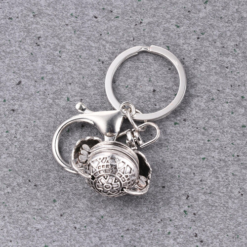2Pcs Openable Photo Pendant Locket Multi-Layer Grey Keychain Ornament 2