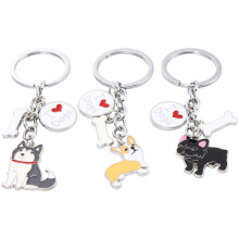 6Pcs Lightweight Assorted Dog Key Chain Pendants Alloy Key Rings