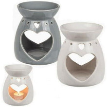 (Default) Set Of 2 Love Heart Oil Fragrance Burner Granules Wax Melts Ceramic Gift Aromatherapy Candle Candles Diffuser Home Bedroom Decoration Long-l