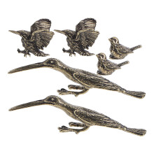 18Stk Kleine Vintage Messingvogel Figuren Retro