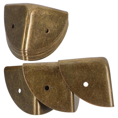 12Stk Möbel Eckschutz Dreieckiger Metall Corner Guard Kaffeefarben