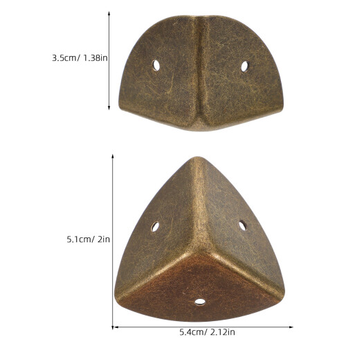 12Stk Möbel Eckschutz Dreieckiger Metall Corner Guard Kaffeefarben 2