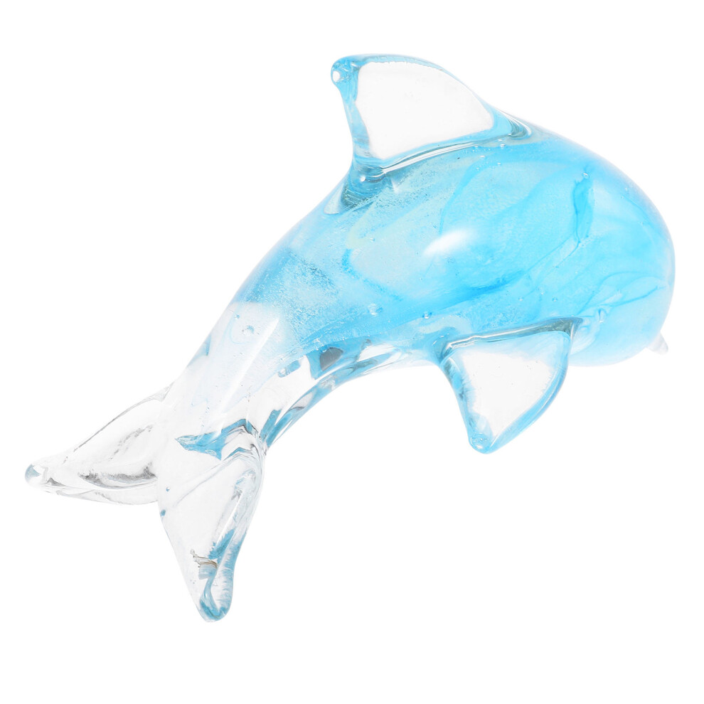 2Szt Niebieski Szklany Figurka Artystyczna Dekoracja-image