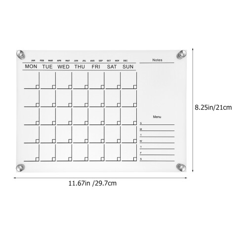 2Conjuntos Quadro Memo Acrílico Transparente Multifuncional Para 1