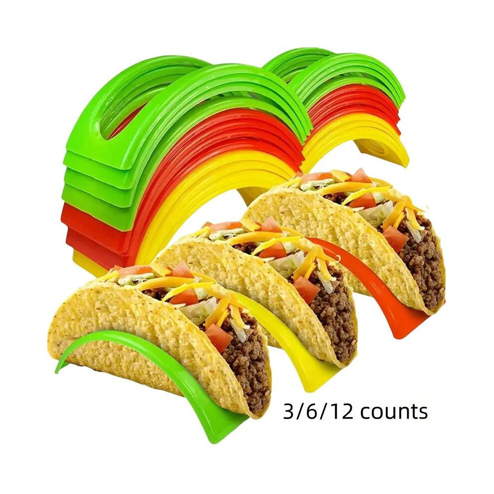 (Random Color, 3 Counts) Random Color Taco Holder, 3/6/12Pcs Plastic Food Stand, Multifunctional Sandwich Support For Home Kitchen 5052987533236