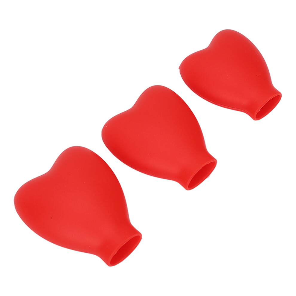 3pcs Reusable Silicone Makeup Brush Covers Dustproof Protectors for Travel Girls Red