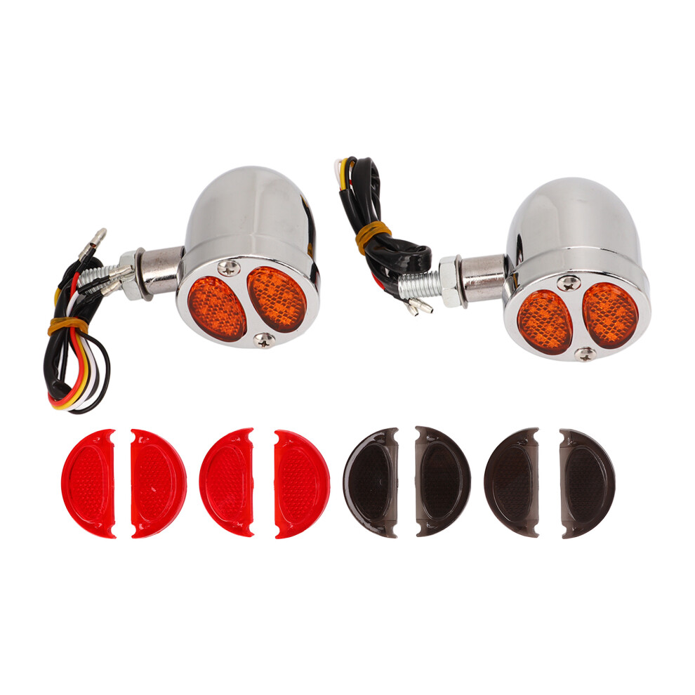Motorcycle Led Turn Signal Dual Color 12V Universal Electroplating Light 8751356967715