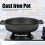 25cm Cast Iron Dual Loop Handle Dutch Oven, Flat Bottom Soup Stew Pan 10