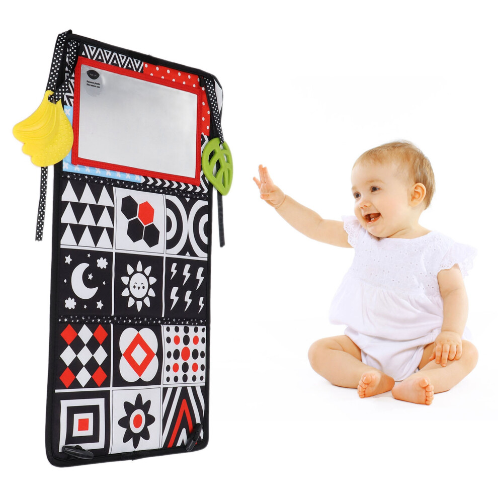 Interactive Baby Cloth Book with Mirror and Crinkly Pages for Infants