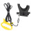 Bird Harness Leash, Elastic, Artificial Leather, Black S 11
