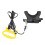 Bird Harness Leash, Elastic, Artificial Leather, Black S 14